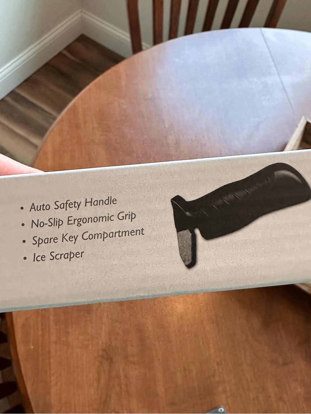 Black Ice Scraper with No-Slip Ergonomic Grip